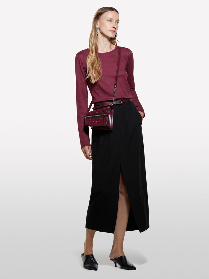 T-shirt bordô com mangas compridas - t-shirt de manga comprida para mulher - Bordô | Sisley image number 1